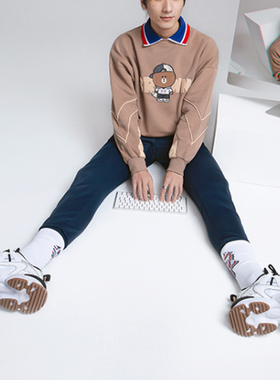 正品李宁XLINE FRIENDS联名系列男女同款时尚圆领套头卫衣AWDQB04