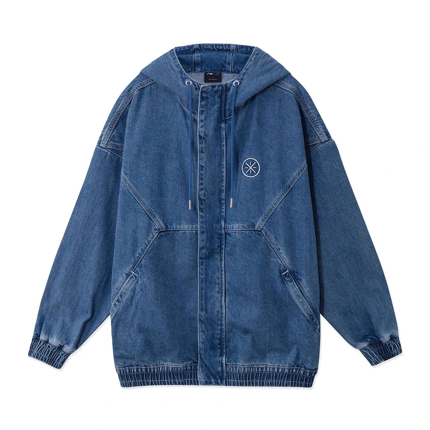 李宁秋季新款男装牛仔外套韦德休闲开衫夹克连帽宽松 AJDR241