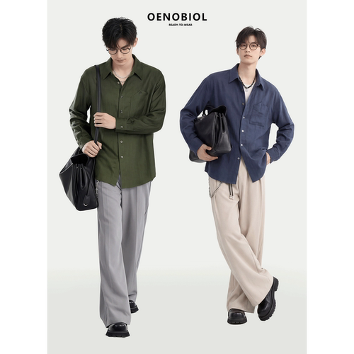 男士亚麻长袖衬衫轻盈无束缚