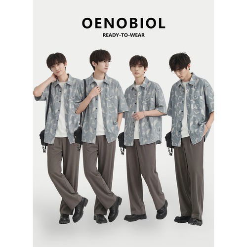 痞帅炸街男士短袖衬衫小众设计