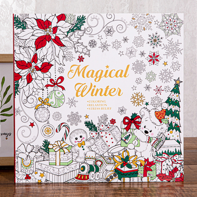 Magical Winter儿童涂色书填色本学生圣诞节绘画本涂鸦雪人绘画本