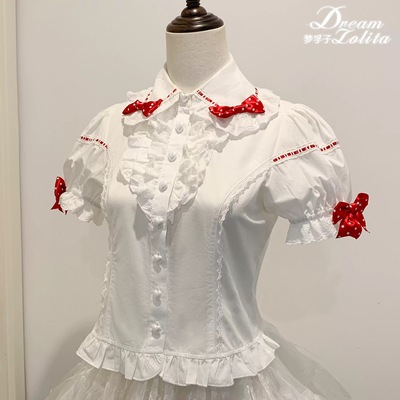 现货掉落【士多啤梨官配衬衫】Lolita衬衫/可拆接袖