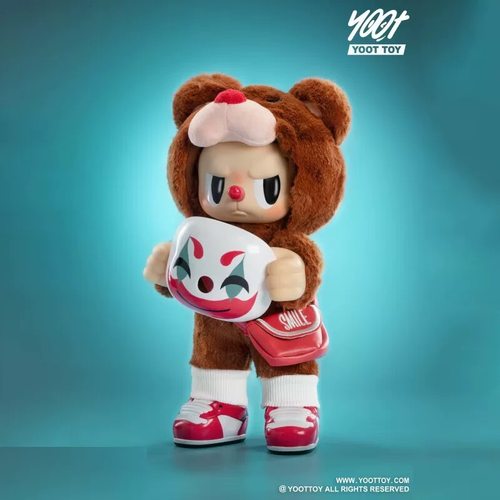 正品现货YOOT TOY叛逆熊小丑熊 褐色熊 毛绒公仔人偶潮玩摆件礼物
