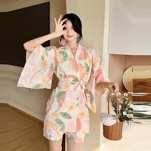 洋气可爱性感高档全棉浴服 100%纯棉2024新款 日系 汤泉汗蒸服女款