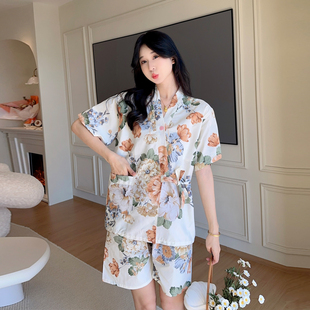 汗蒸服女款 桑拿按摩SPA浴服 2024新款 纯棉洋气可爱小清新和服开衫