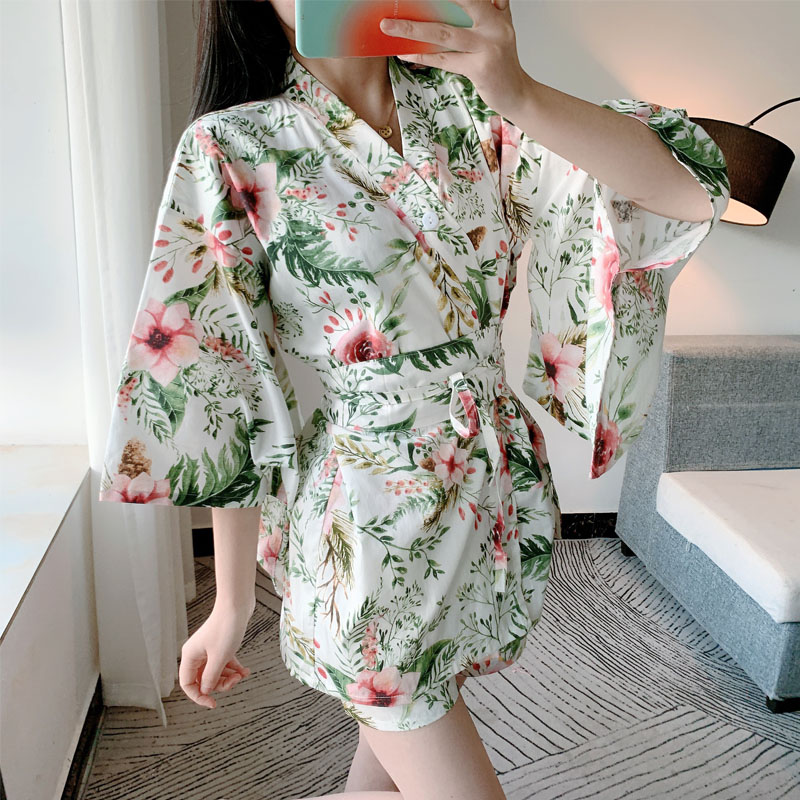 日式亲子款浴服胸部有衬图片