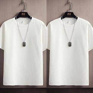 新中式冰丝短袖t恤男印花加肥加大夏季速干汗衫肥佬胖子运动半袖