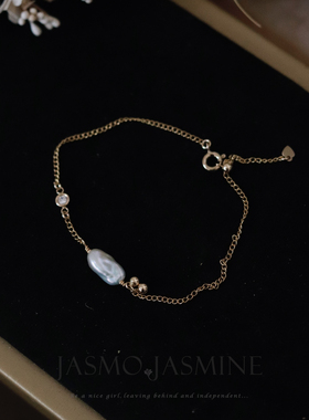 原创设计美国14k注金珍珠手链