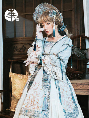 taobao agent [Payment full gift, single shot invalidation] Golden Railway OP 崋 huà lolita dress