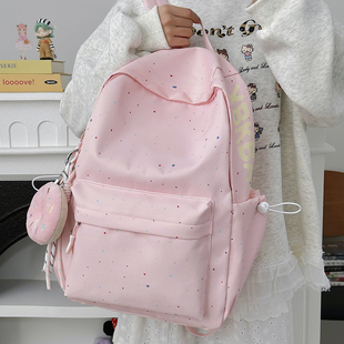 红鹮鸟星星双肩包女高中学生韩版ins高颜值大容量小众初中书包