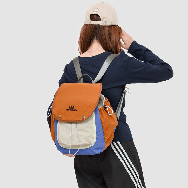 红鹮鸟双肩包女轻便束口抽绳旅行背包运动登山包学生书包爬山徒步