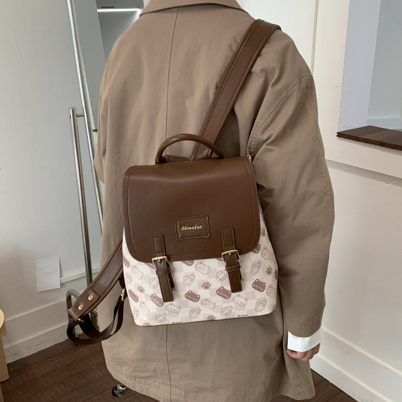 红鹮鸟网红可爱少女双肩包包2026小众设计通勤书包大容量背包