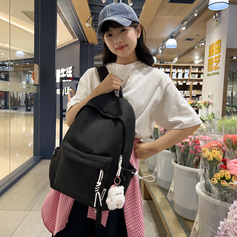 双肩包女旅游轻便书包初中女生小学生书包ins小众高颜值韩系简约