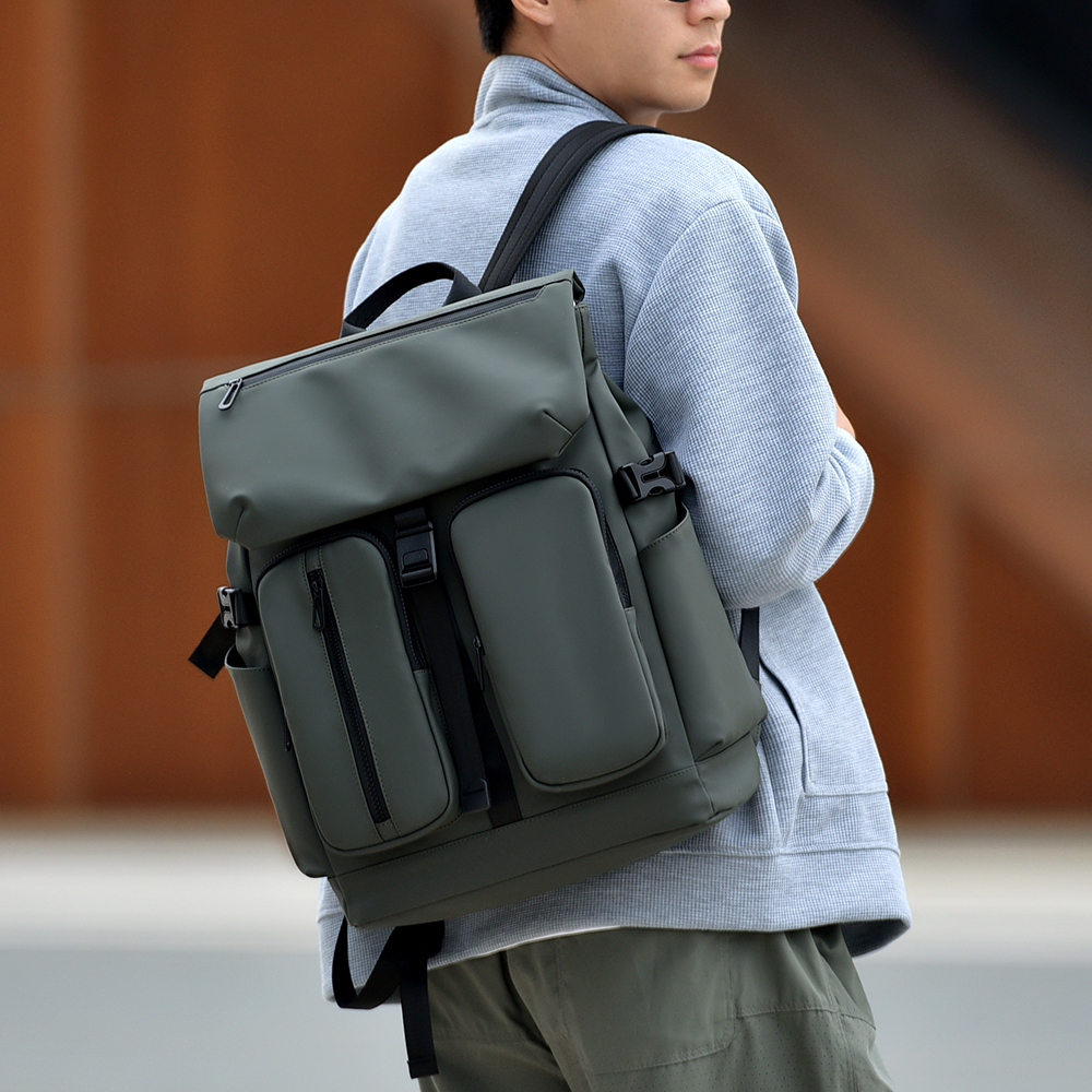 红鹮鸟2025大容量男士双肩包休闲旅行包时尚简约出差通勤背包