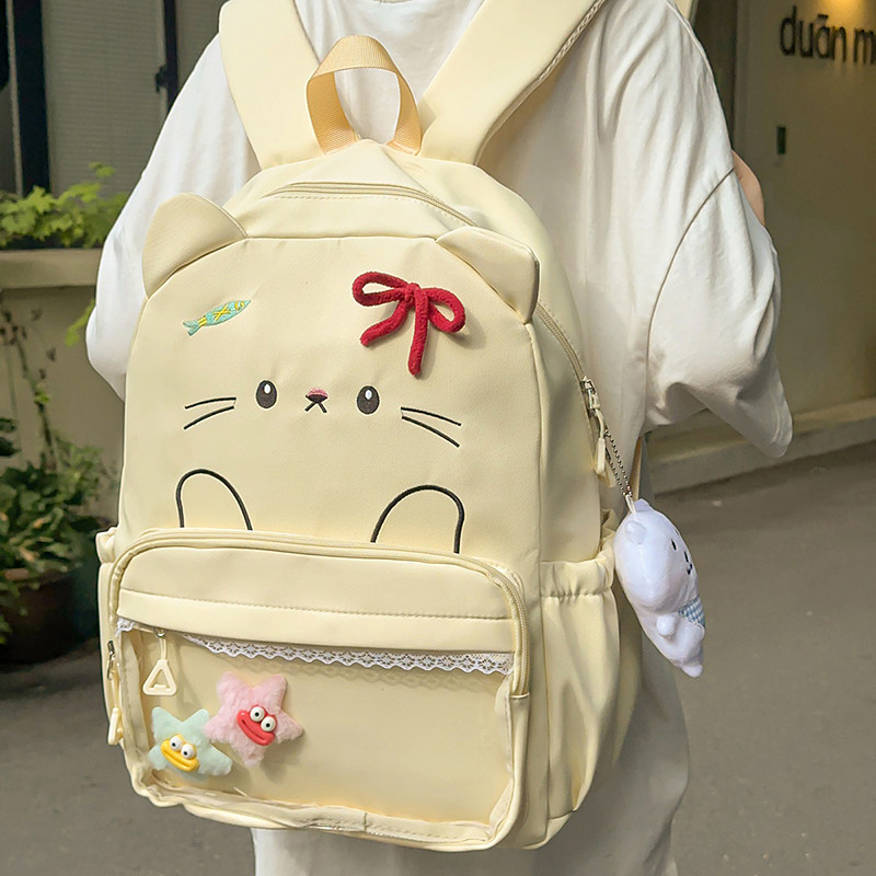 红鹮鸟日系甜美小猫轻便双肩包