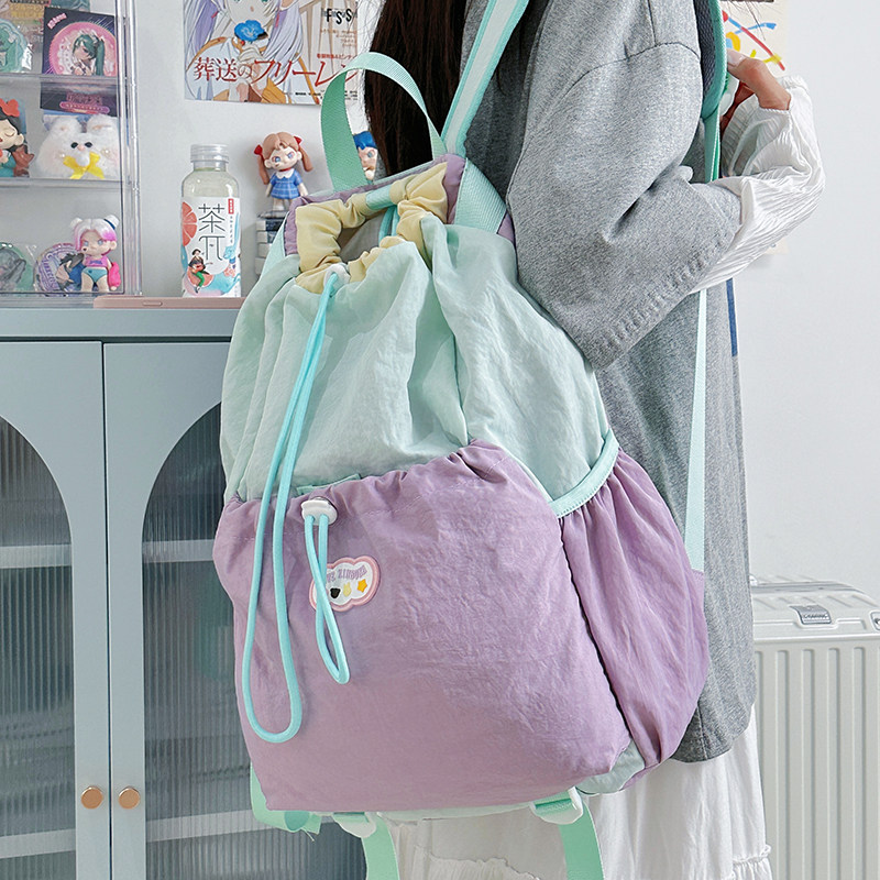 红鹮鸟女网球包轻便运动大容量双肩包大学生书包小清新旅行背包