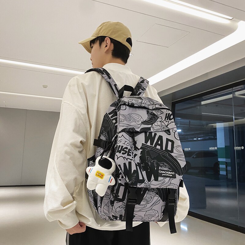 红鹮鸟书包男小学生背包初中高中生质感潮牌帅气中学生男孩双肩包