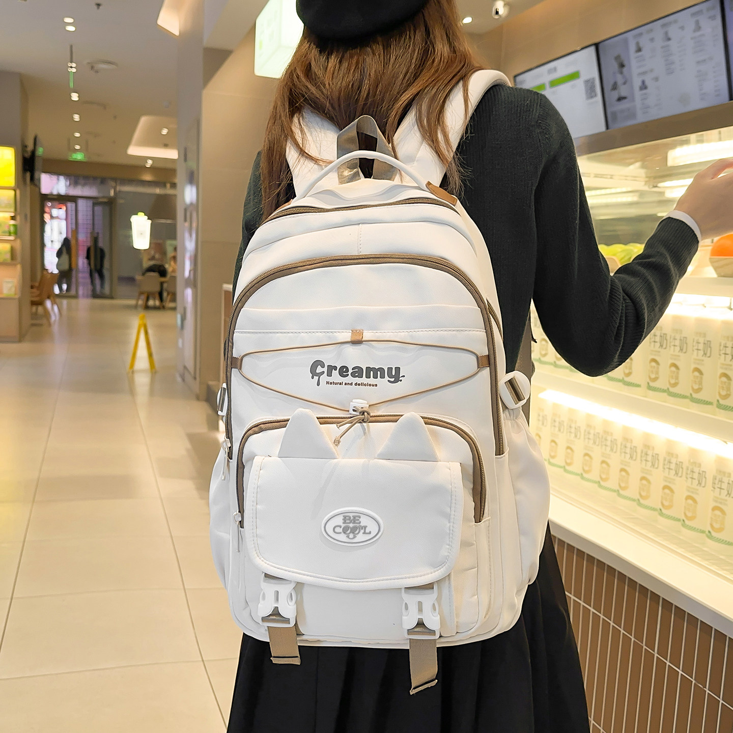 红鹮鸟日常通勤上学书包初中生高中学生双肩包大容量旅行轻便背包