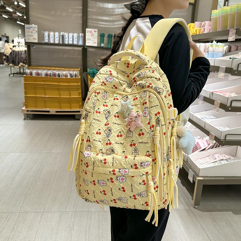 时尚百搭印花双肩包大容量洋气