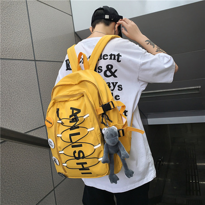 红鹮鸟美式书包男高中运动高街双肩包女生大学生男生工装旅行背包