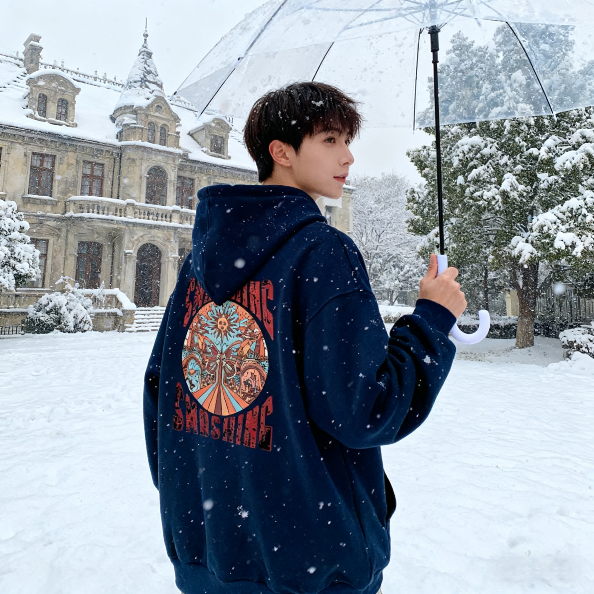 卫衣男款加厚连帽vintage韩系