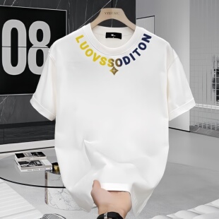 短袖男款2026新款印花重磅t恤高级感美式高街流行帅气情侣上衣夏