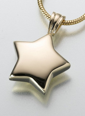欧美可打开五角星刻字骨灰盒吊坠