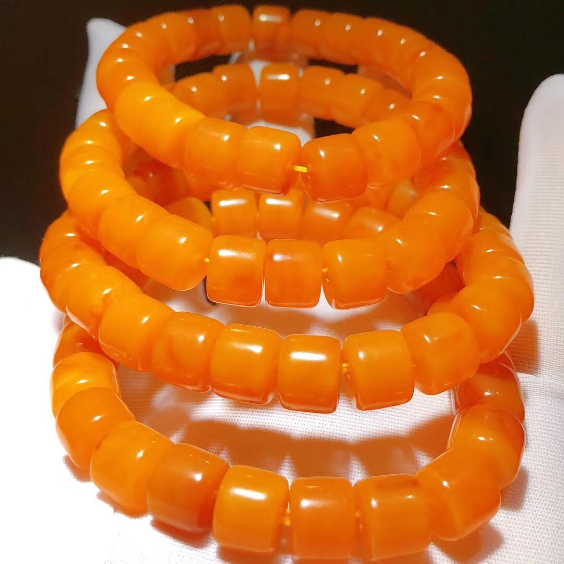 老蜜蜡老型桶珠手串 男女款墩子小尺寸手链文玩工艺品饰品配饰