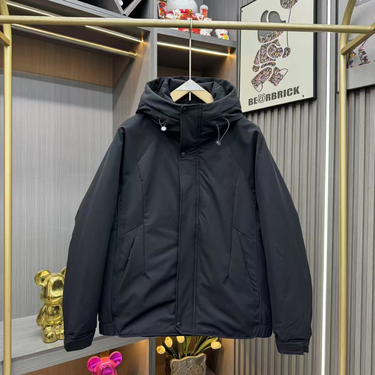 连帽羽绒服男士户外休闲纯色冲锋衣冬季新款潮流百搭灰鸭绒羽绒衣