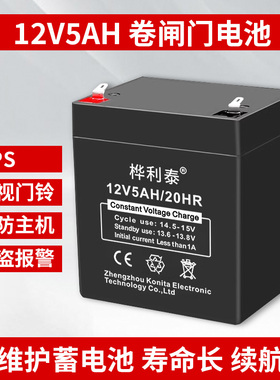 12V5AH电动卷闸门机24V卷帘门电梯控制器拉杆音响安防蓄电池电瓶