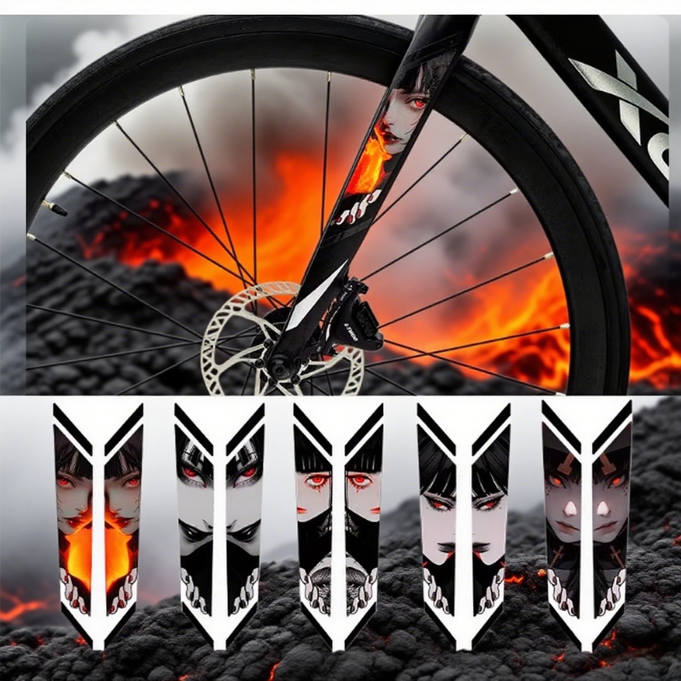 适用于捷安特公路自行车装饰贴纸前叉动漫pcrltd2alight2ppadv2s