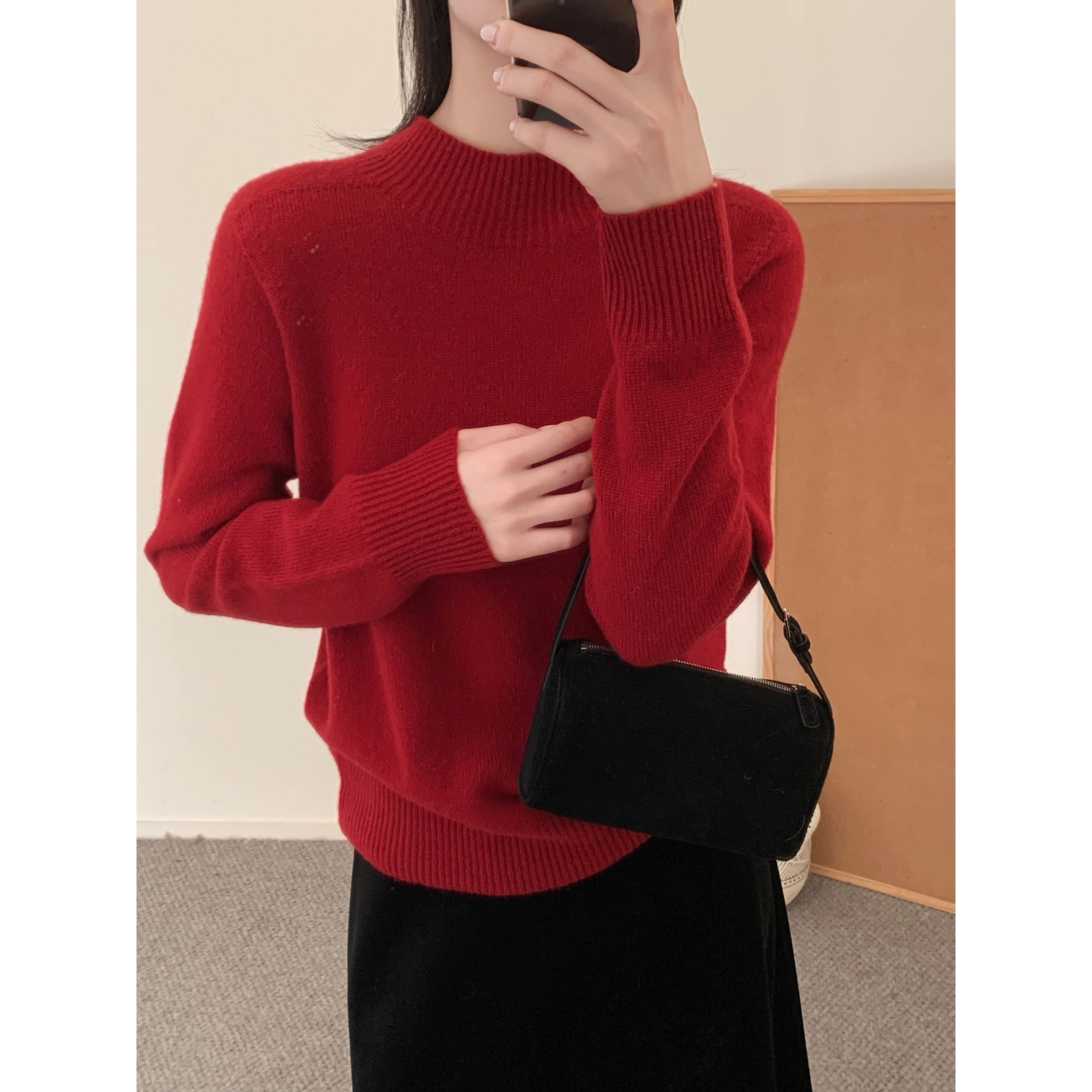 MUUTIS牧缇-0羊绒来了冬上新韩系简约时尚半高领保暖舒适毛衣BY92