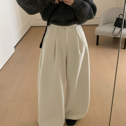 ENJOYABLE-赚到加厚韩系极简百搭毛呢气球阔腿裤休闲裤YSEN53128