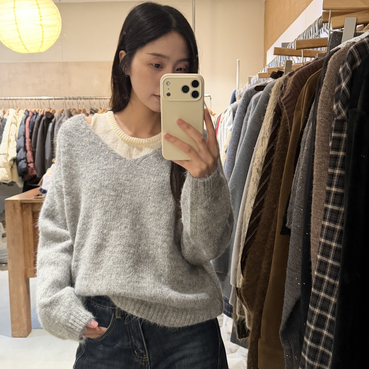 KITTIN-韩系清冷系假两件层次感保暖毛衣（含8羊毛）10660-AW25