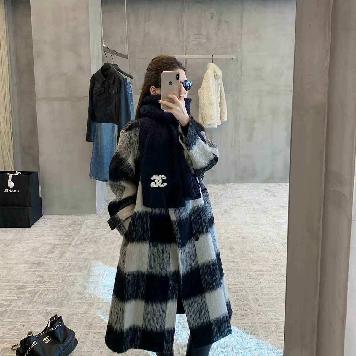 EASE-中长款气质大衣羊毛外套(配腰带)(含75羊毛)(高级感)E25D010