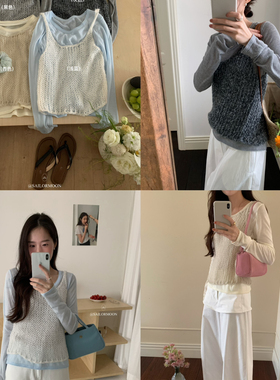 想象SAILORMOON -早春极简时尚百搭针织马甲+套头打底衫套装88093