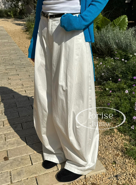 DIGM-Joriselumo韩系简约百搭纯色高腰显瘦阔腿弯刀休闲裤JB19625