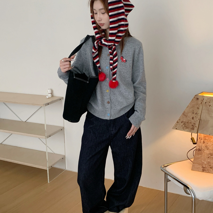 封后 F H-马彩扣带三角围巾保暖毛衣(配披肩)（含48.7绵羊毛）226