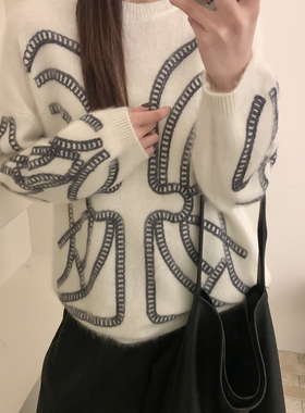 Houli·厚厘-套头宽松毛衣拉毛加厚保暖毛衣（含87.6绵羊毛）BYY9