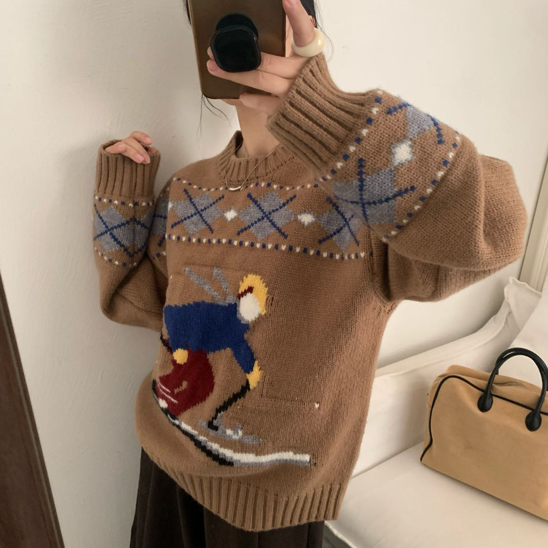VIVIS TYPE-冬上新费尔岛复古滑雪卡通毛衣保暖毛衣YS1-3265