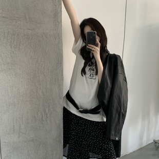 grapestone 葡萄籽-26年早春韩系四季款米奇大版宽松短袖T恤26011