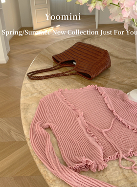 YOOMINI-身淑女百搭甜美短款针织外套2026初春针织开衫Y11151-DSY