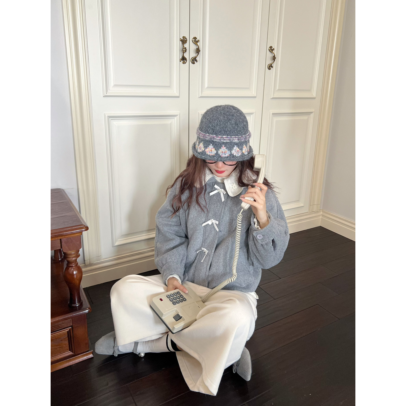 FEIMAO（YIMAO）-韩系秋冬新款小香风毛领短款毛呢百搭短外套（95