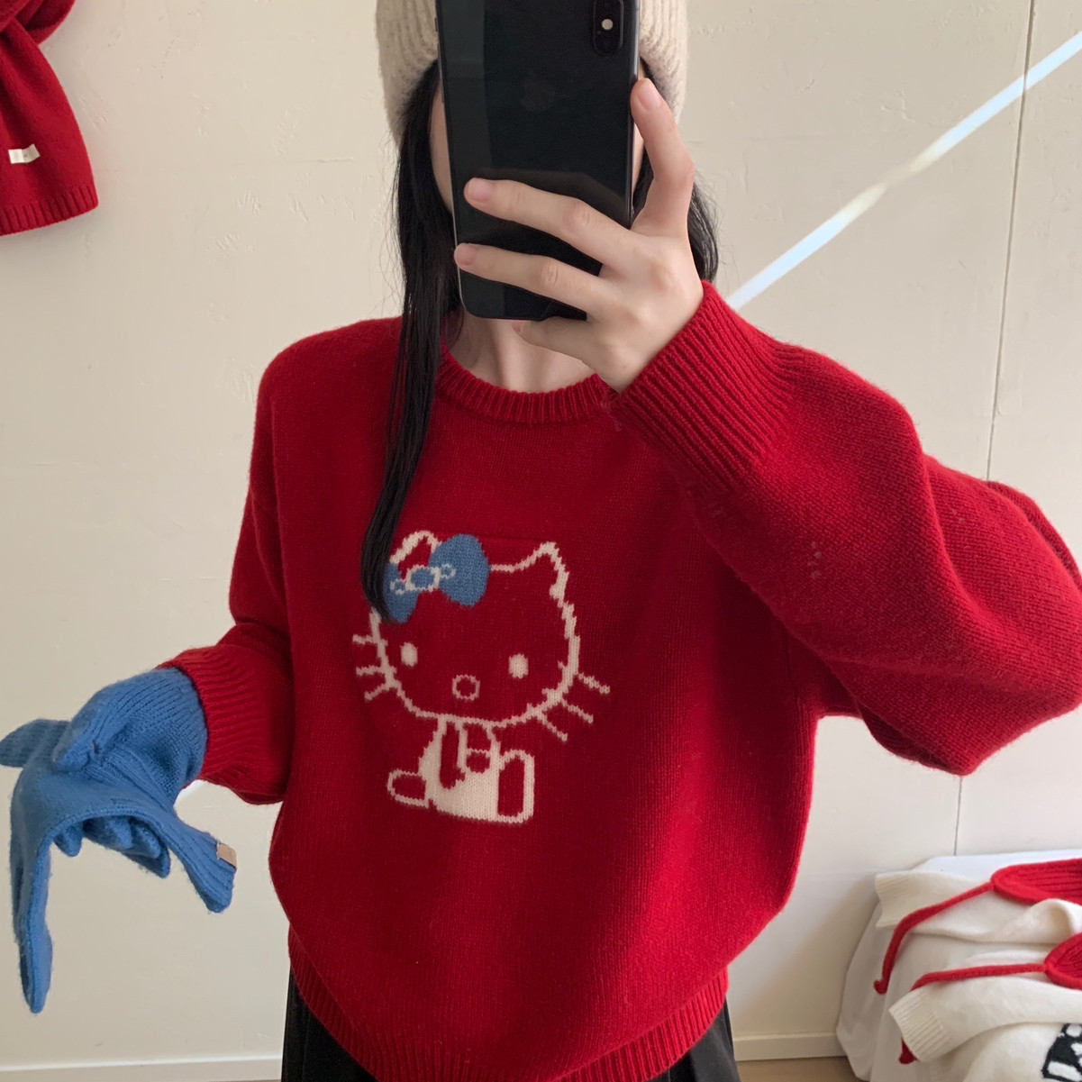 MUUTIS牧缇-选可爱减龄kitty猫咪加厚保暖毛衣（含100绵羊毛）FE5