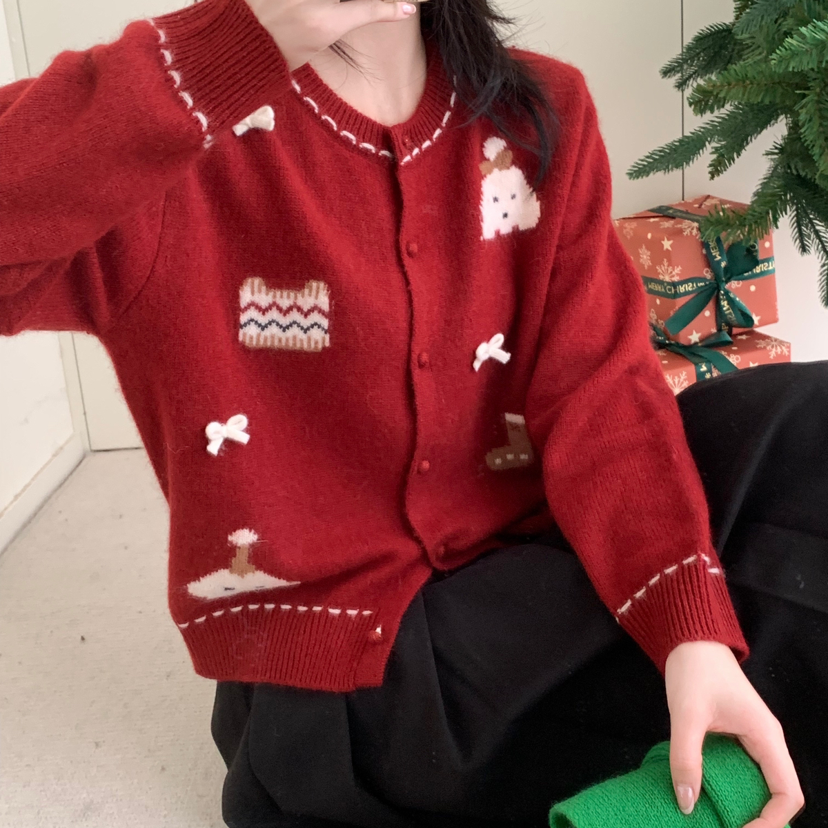 MUUTIS牧缇-氛围满满蛋糕阿拉善骆驼保暖毛衣（含50.6绵羊毛）LD7