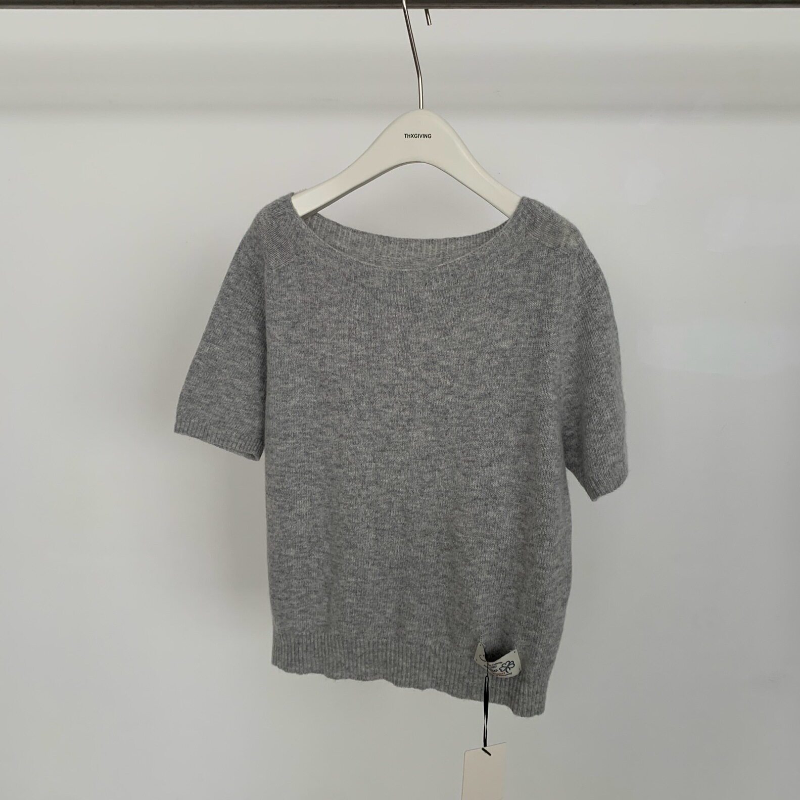 THXGIVING-简约短袖宽松百搭针织衫01694