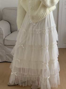 Flower & April-芭蕾复古加绒裙子网纱裙女装冬2025半身裙160932