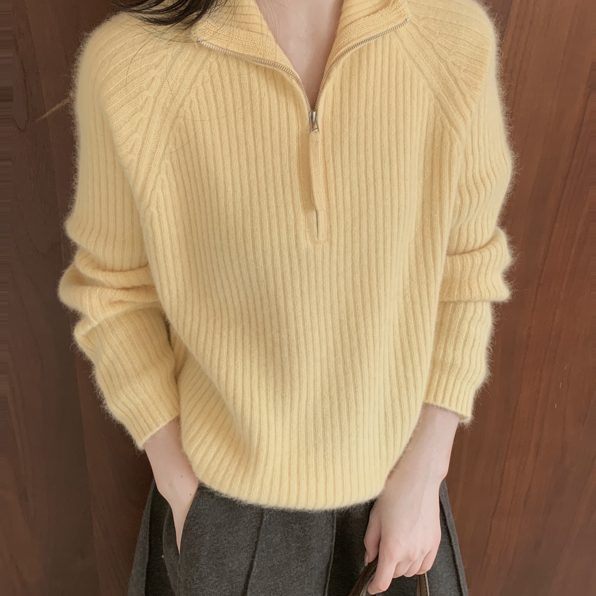 MUUTIS牧缇-半拉链保暖御寒超级蜜熊保暖毛衣（含19.0绵羊毛）LSH