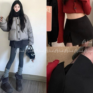 Wink薇可-身裙女早春韩版修身显瘦a字包臀短裙裤子休闲短裤JR-364