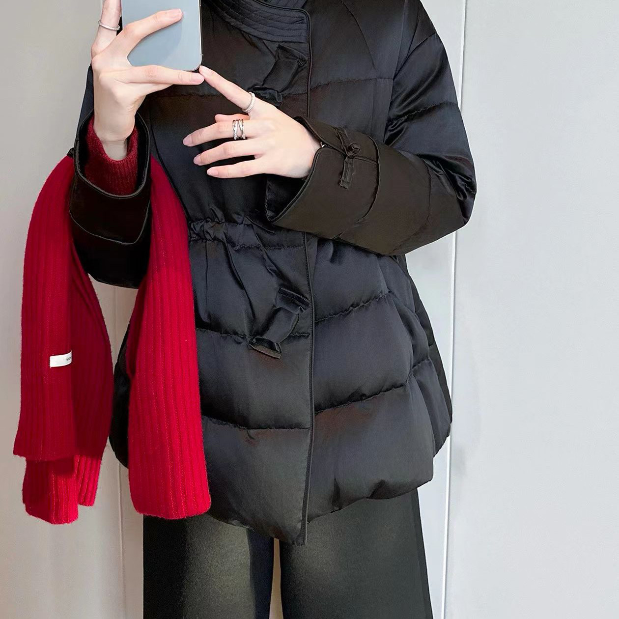 Double romance-面轻国风减龄蝴蝶结可收腰保暖羽绒服外套251773